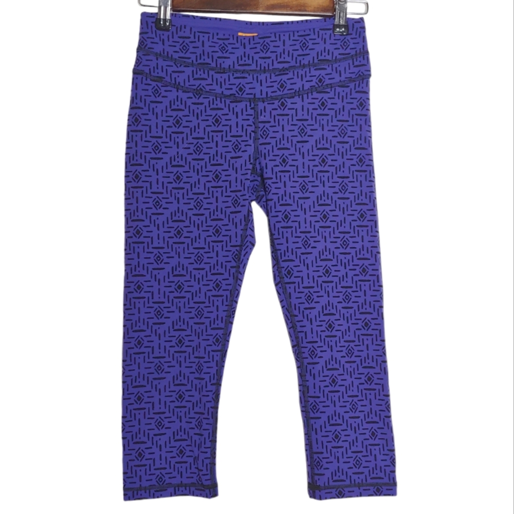 Lucy Powermax Hatha Collection Purple Black Athletic Capris Leggings Size Small